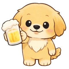Golden Retriever: Cheers & Drinks
