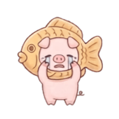 Taiyaki Pig Cute Daily Stickers