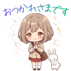 Soft Gentle Daily Words Girl and Bunny