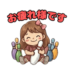 bowling girls stickers 2