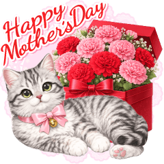 Pop-up! Mother's Day Cats and Carnations