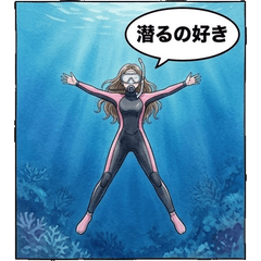 潛水女孩 海洋生活 日常 貼圖