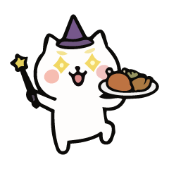 Cute Cat Wizard Food Stickers for Daily