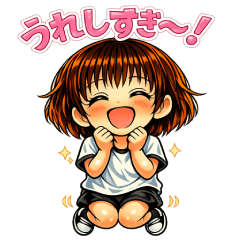 Short Haired Girl Expressive Stickers