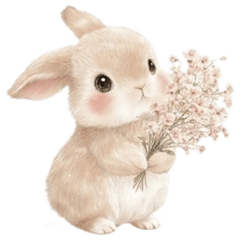 sweet watercollar bunny Polite greetings