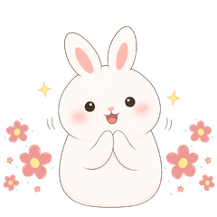 Cute Polite Bunny Stickers for Adults