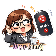 Office girl work and smile