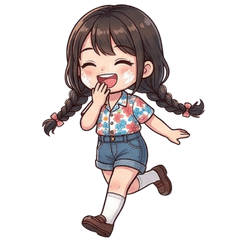 girl with pigtails_Songkran