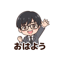 Cute Office Boy: Daily Chat Stickers