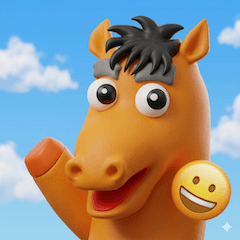 A horse with an overly expressive face