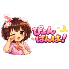 Cute Pyon Language Bunny for Daily Use
