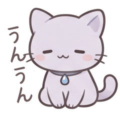 Everyday-use purple cat nodding stickers