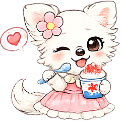 White chihuahua/lovely sticker