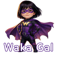 Waka Gal Cute Hero Stickers