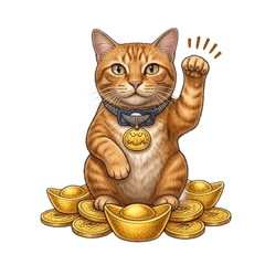 Orange Cat Lucky Lucky