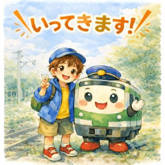 Happy Train Buddy & Little Boy Stickers