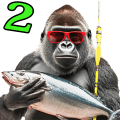 A gorilla who loves fishing 2