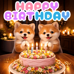 誕生日＊柴犬の大人かわいいお祝い＆挨拶