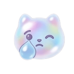 Iridescent Bubble Cat Stickers