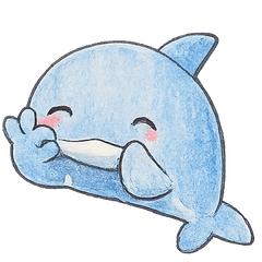 Potka (Blue) Cute and Relaxed Stamp