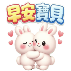 早安寶貝！可愛情侶動態貼