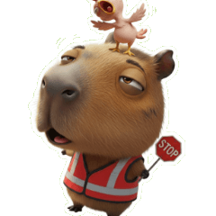 Capybara Bengong yang Tersipu