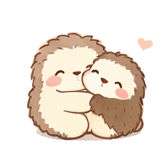 可愛的動物擁抱