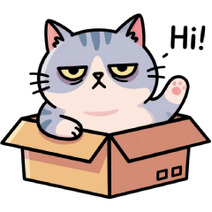 Fat cat stuck in a box