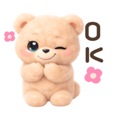 Fluffy Cute Bear Emotions Stickers