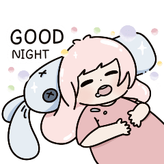 Pink bunny : cute and happy – LINE stickers | LINE STORE