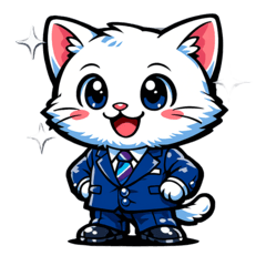 Smart Suit Cat Stickers