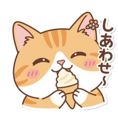 Cute Cat Food Stickers