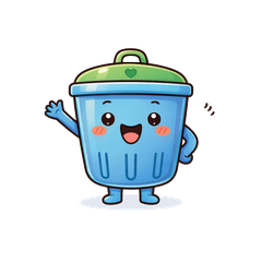 Cute and quirky! Dustman the trash can