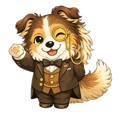 Butler Dog Stickers: Polite Phrases