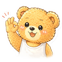 Fluffy Bear Daily Life Stickers
