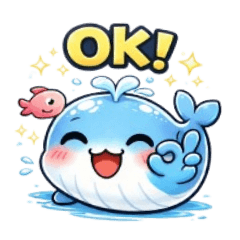 Bubbly Blue Whale – Cute Chat Stickers