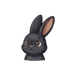 兔子日常・黑色｜冷淡情緒貼圖