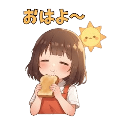 Casual Cute Girl Everyday Stickers