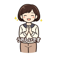Soft Polite Bob-Hair Girl Stickers
