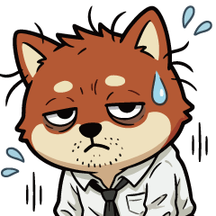 Tired Office Shiba Polite Stickers