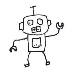 Hand-drawn Happy Robot