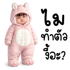 Tutu in pink rabbit costume