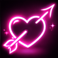 【閃耀之心♡粉紅色霓虹】印章♪