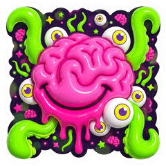 ３Ｄ迷因毒性澎澎貼紙！超現實裝飾