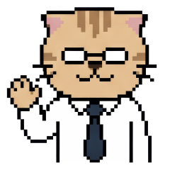 Working Cat: Business Pixel Art Stickers