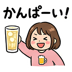 Cute Tipsy Girl Stickers