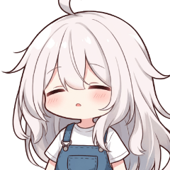 白髪少女ちびあいきみのあいさつスタンプ