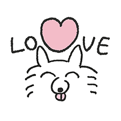 Simple Fluffy Dog Stickers