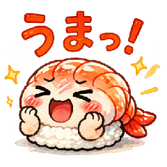 Cute Sushi Shrimp Daily Life Stickers