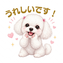 Cute & Polite Fluffy White Dog Stickers